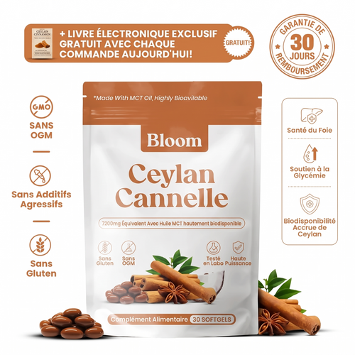 Cannelle de Ceylan – équivalent de 7 200 mg, avec huile TCM